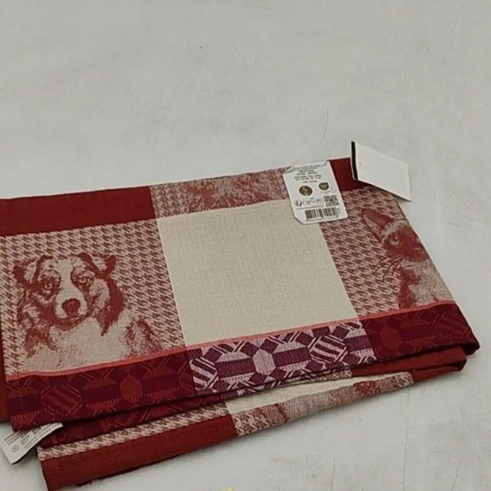 Le Jacquard Français Truffes Cotton Tea Towel Dogs Cats Patchwork 31x24